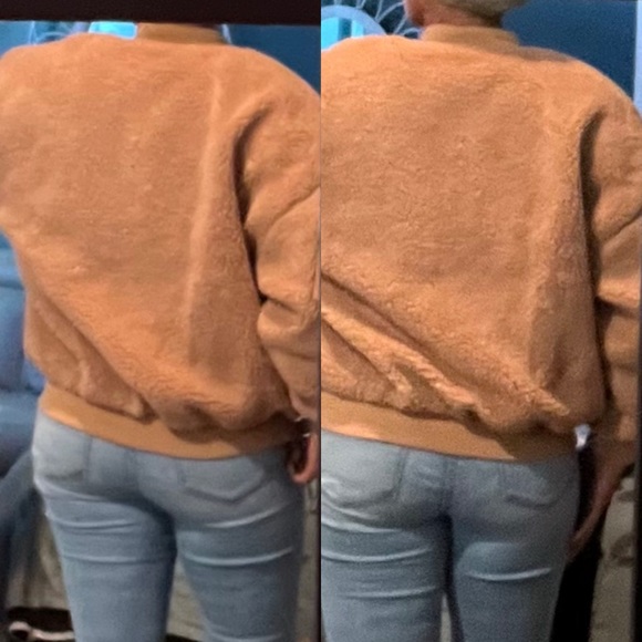 Fashion Nova “Catch Me in The Cold” Fuzzy Bomber Jacket NWT - Picture 3 of 4